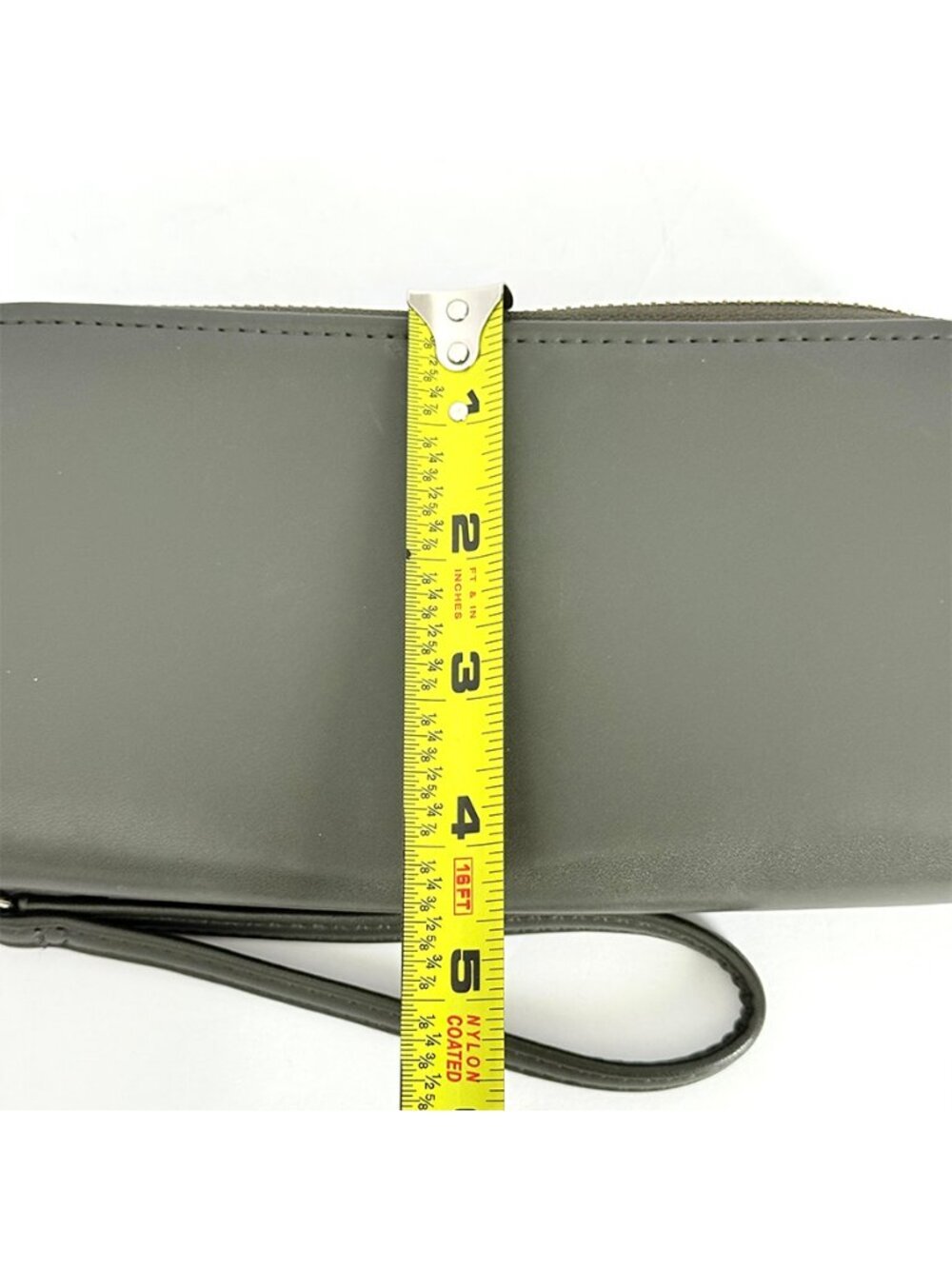 A New Day Olive Green Leather Wristlet Clutch - Picture 8 of 8